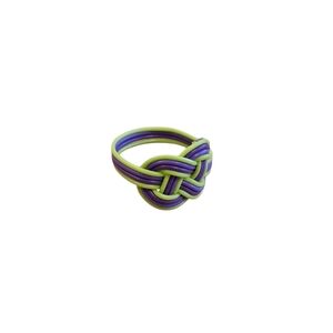 NWT - Purple and Green Braided Telephone Wire Knot Ring - Size 9